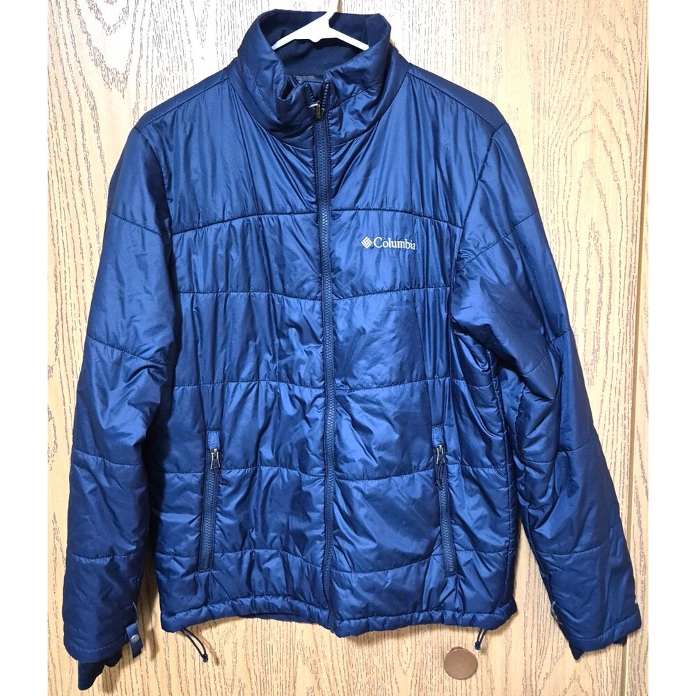 Columbia Men's Navy Blue Omni Heat Long Sleeve Warm Winter Puffer Jacket Sz S